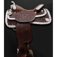 Handcrafted Dark Brown Leather Western Saddle