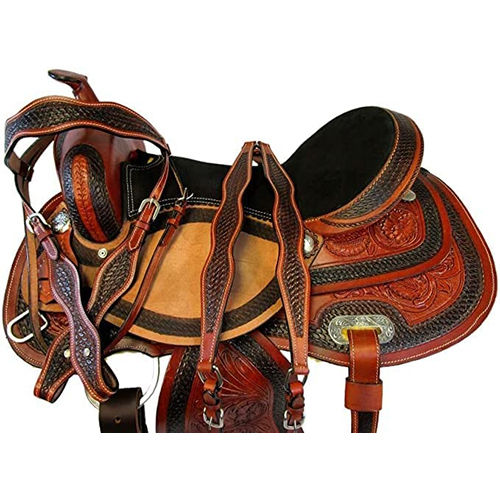 Leather Western Saddle Track With Matching