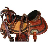 Leather Western Saddle Track With Matching