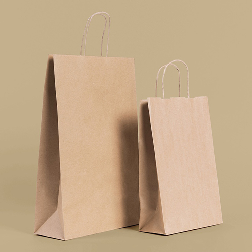 Brown Kraft Paper Bag - Recyclable Kraft Material, Custom Designs & Patterns, Flexiloop Handle, Brown Color, Various Sizes Available