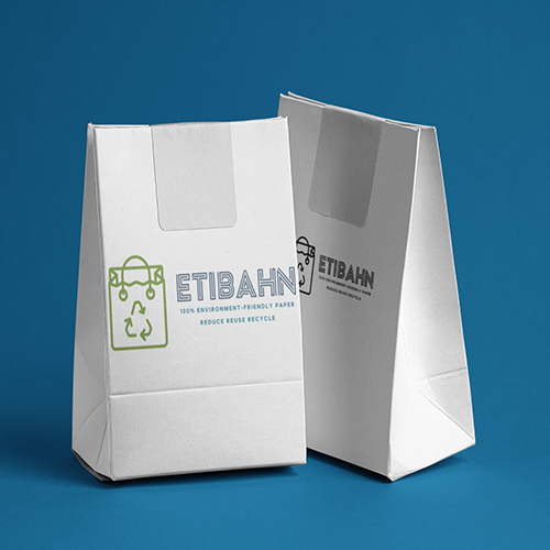 White Bleach Printed Grocery Paper Bag