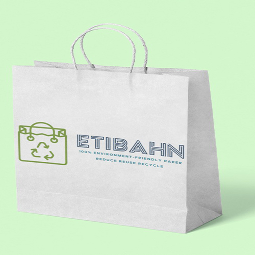 Printed White Bleach Paper Bag