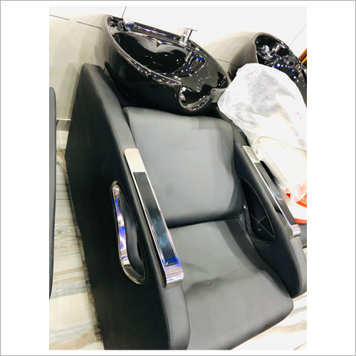 Salon Hair Wash Chair - Rubber Material, Soft Black Design | Comfortable Hair Washing Facility for Salons and Hotels