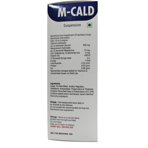 200Ml Calcium Carbonate Magnesium Zinc And Vitamin D3 syrup