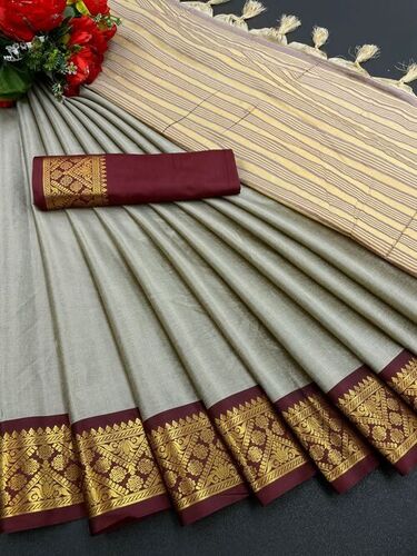 Dixa Grey1 Cotton Silk Saree