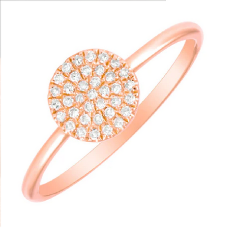 Diamond Rings In Round Shape Natural Diamond 10k Rose Gold 0.50 CT For Women