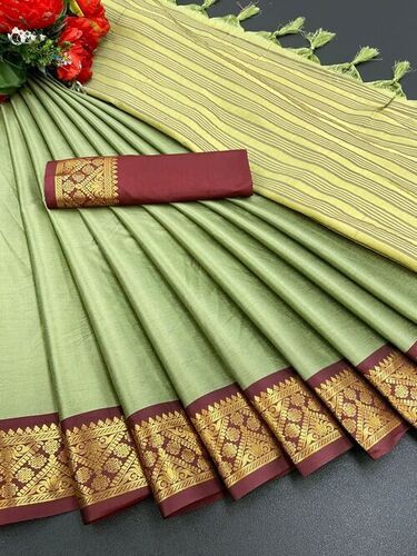 Dixa Pista Cotton Silk Saree