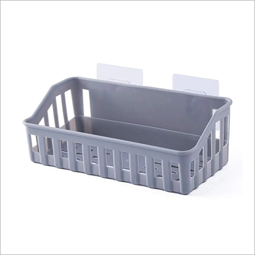 Bathroom Storage Rack Box - HDPE Plastic, Rectangular Shape , Glossy Black Finish - Waterproof, Durable, Multifunctional with Porous Body for Efficient Drainage and Bacteria Prevention