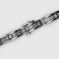 Diamond Bracelets Channel Setting In Moissanite 10k White Gold For Women