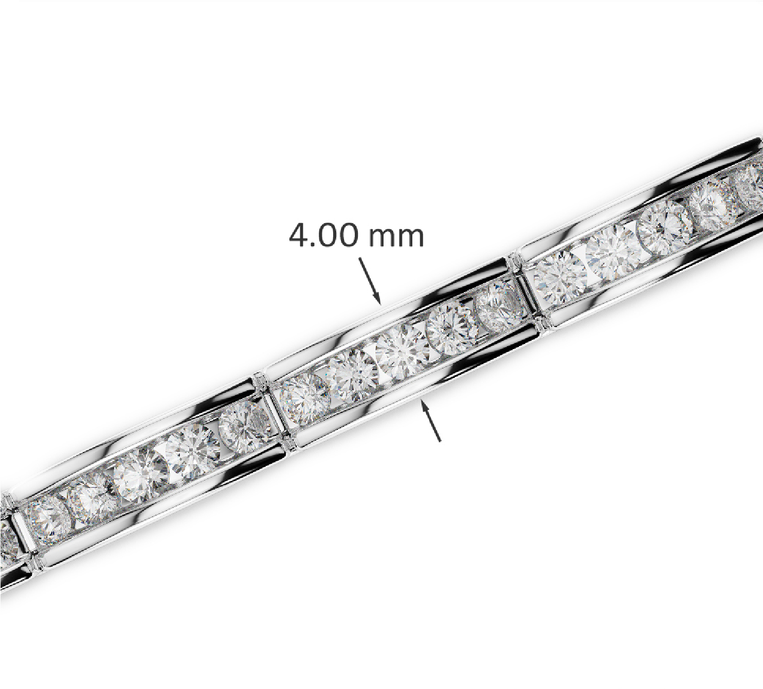 Diamond Bracelets Channel Setting In Moissanite 10k White Gold For Women