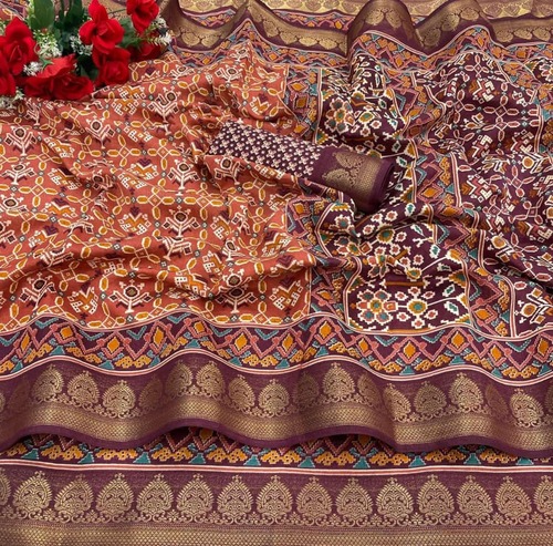 Casual Heer Coffee Soft Linen Silk Saree