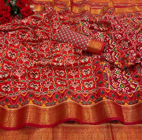 Heer Red Soft Linen Silk Saree