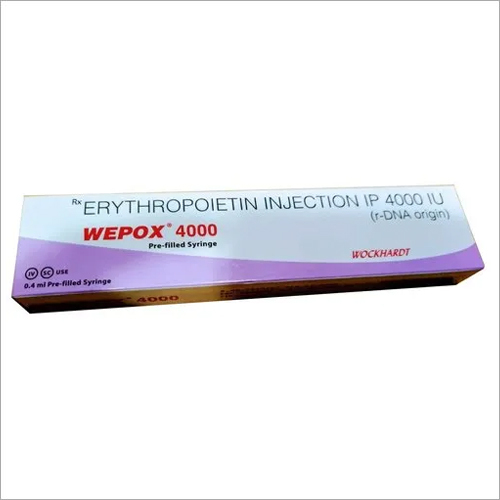 Erythropoetin Injection IP 4000 IU - Liquid, Assay >98%, 24-Month Shelf Life | Enhances Red Blood Cell Production for Anemia Treatment