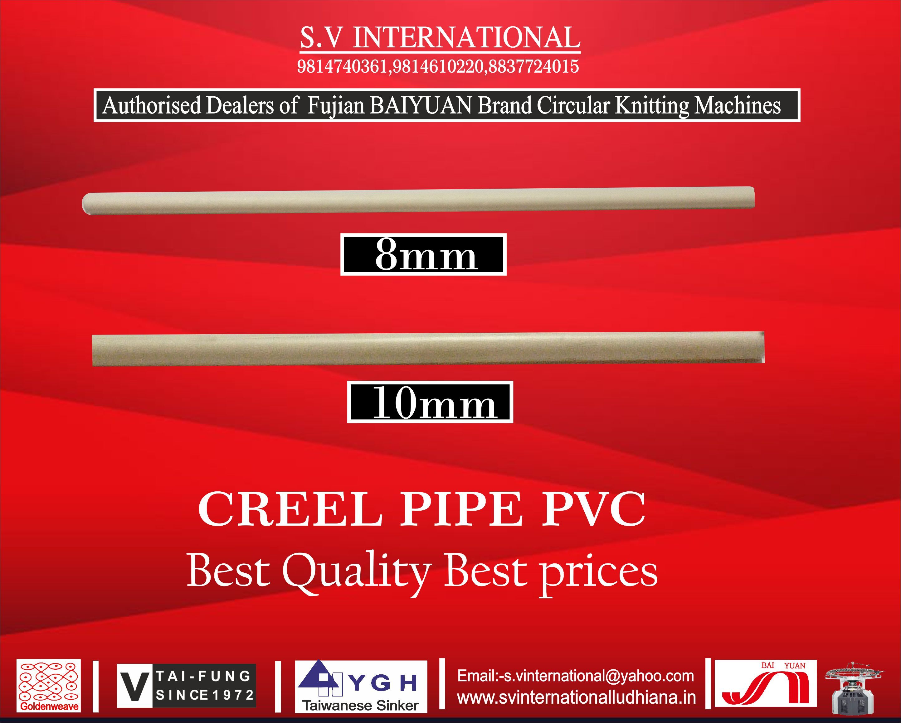 Creel Pipe Pvc 8mm and 10mm