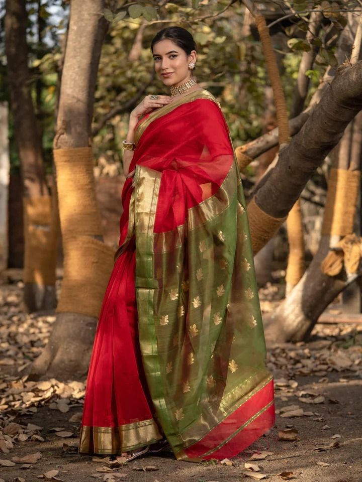 Green Maheshwari Silk Sarees Get Extra 10% Discount on All Prepaid Tra –  Dailybuyys