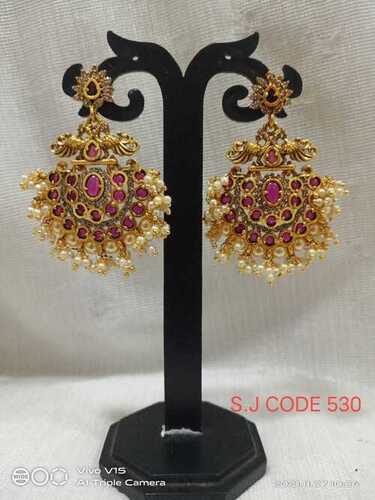 SIMPLE POLKI EARRINGS
