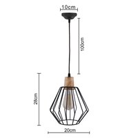 black metal cubist cage wood art pendant hanging ceiling lights vintage light