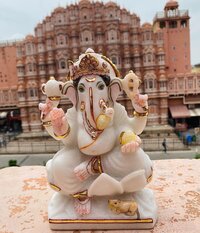 White Marble Ganesha Sculpture