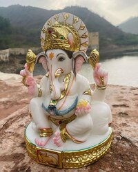 White Marble Ganesha Sculpture