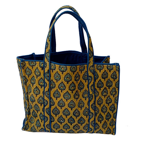 Yellow-Blue Fancy Tote Bags