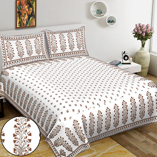 White-Brown Modern Bed Sheet