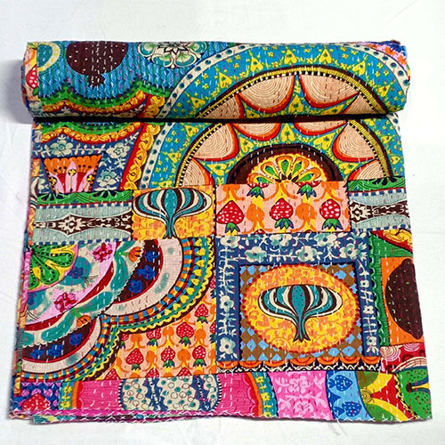 Printed Cotton Kantha Quilt