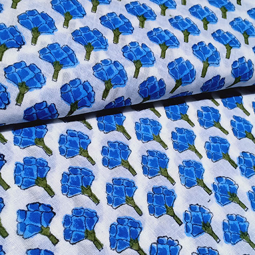 White-blue Stylish Printed Fabric