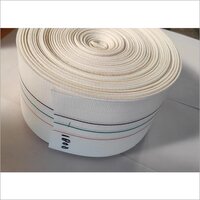 Narrow Woven Tape - Polyester , 2 Inches Wide, White, Solid With Color Stripes, High Tensile Strength, Machine Washable, Warp And Weft Weave Style