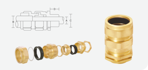 E1W Cable Glands Rated Temperature: -20 To +80 Celsius (Oc)