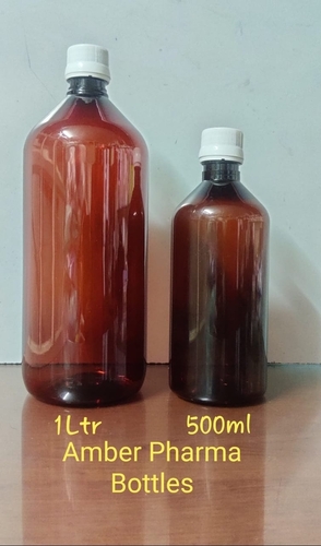 500ml / 1Ltr Amber Pharma Pet Bottle