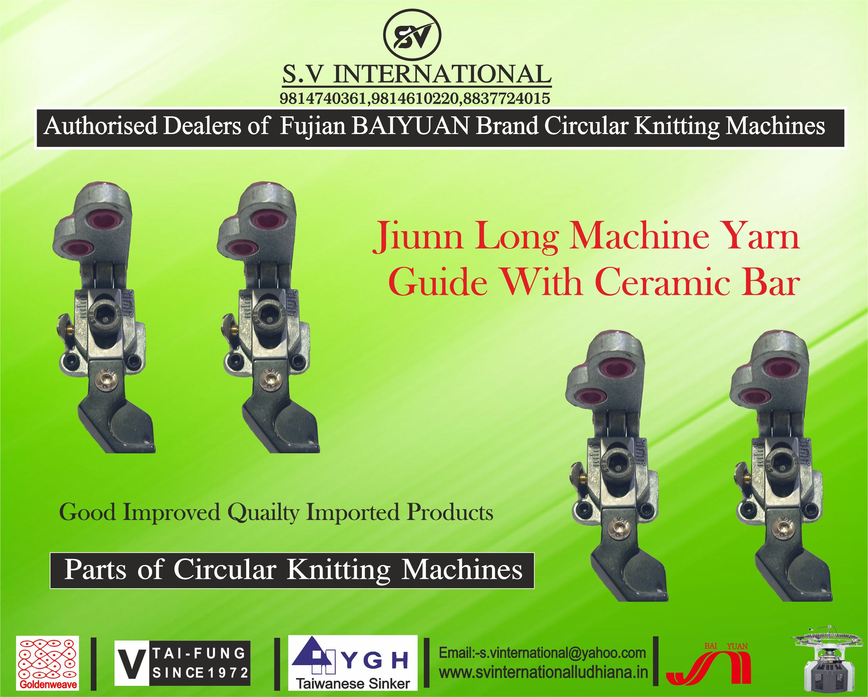 Jiunn Long Machine Yarn Guide Feeder With Ceramic Bar