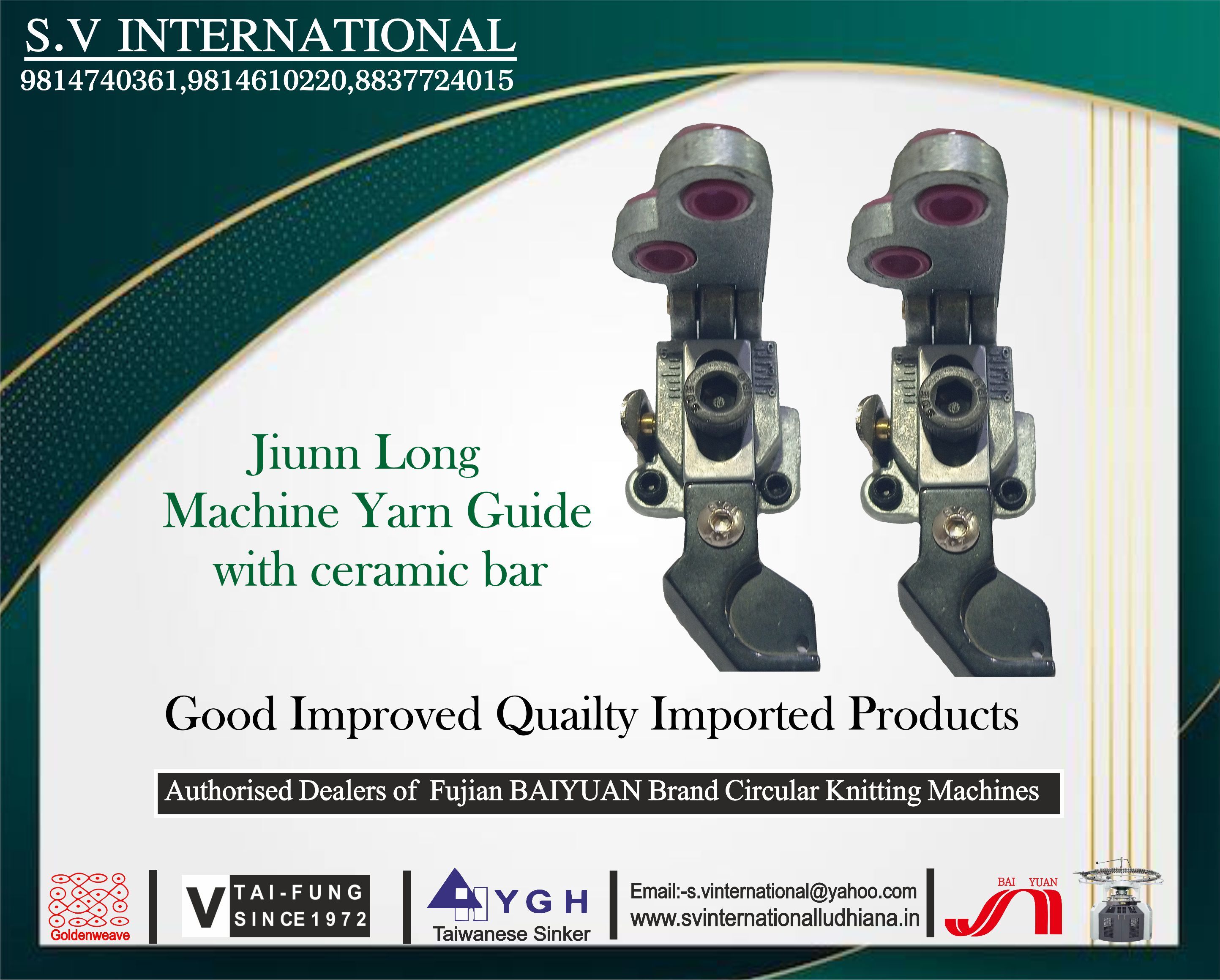 Jiunn Long Machine Yarn Guide Feeder With Ceramic Bar