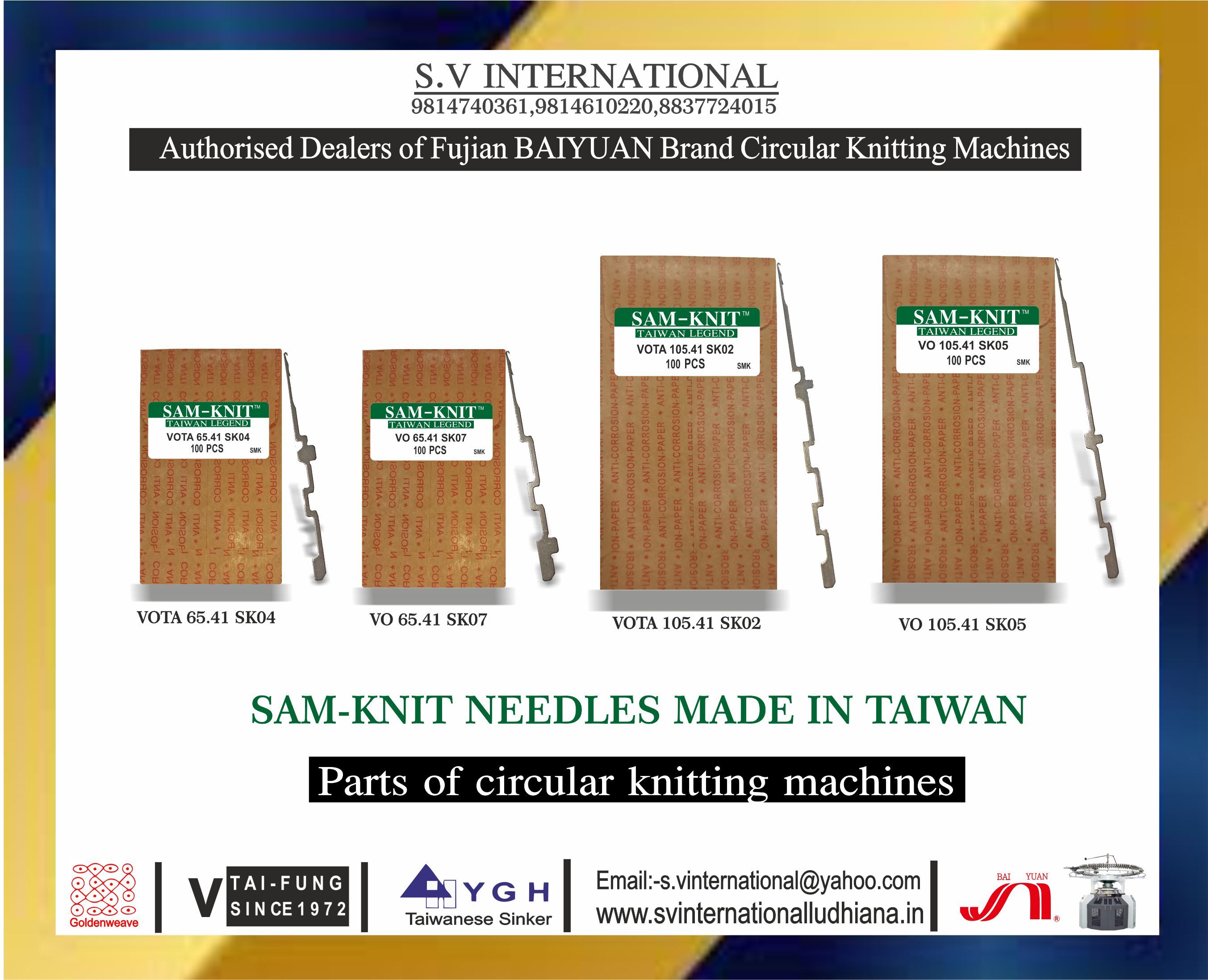 SAM-KNIT Brand Needles Made in TAIWAN