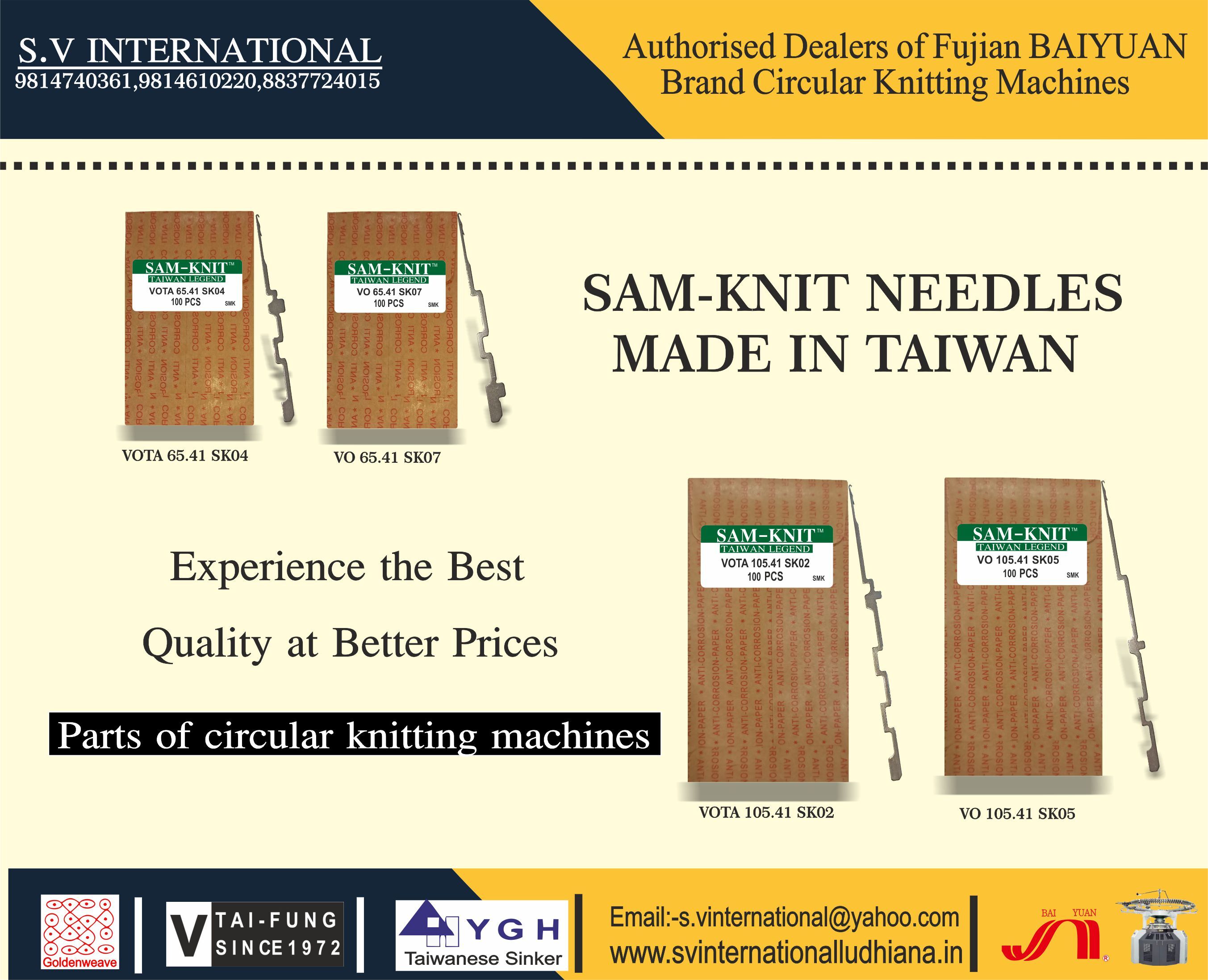 SAM-KNIT Brand Needles Made in TAIWAN