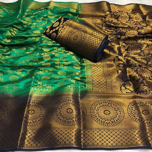 Casual Monika Green Nylon Silk Saree