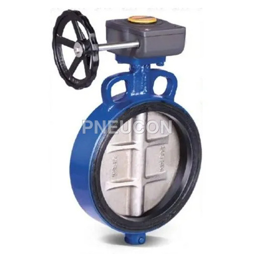 Blue Gear Operated Butterfly Valve