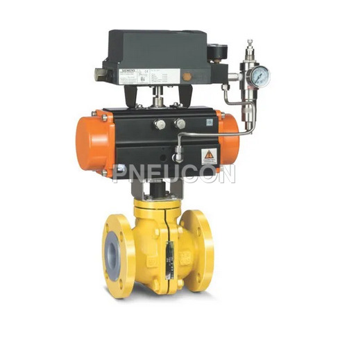 PFA FEP Lined Ball Valve With Rotary Actuator