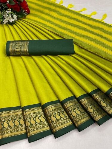 Casual Mango Butti Perrot Cotton Silk Saree