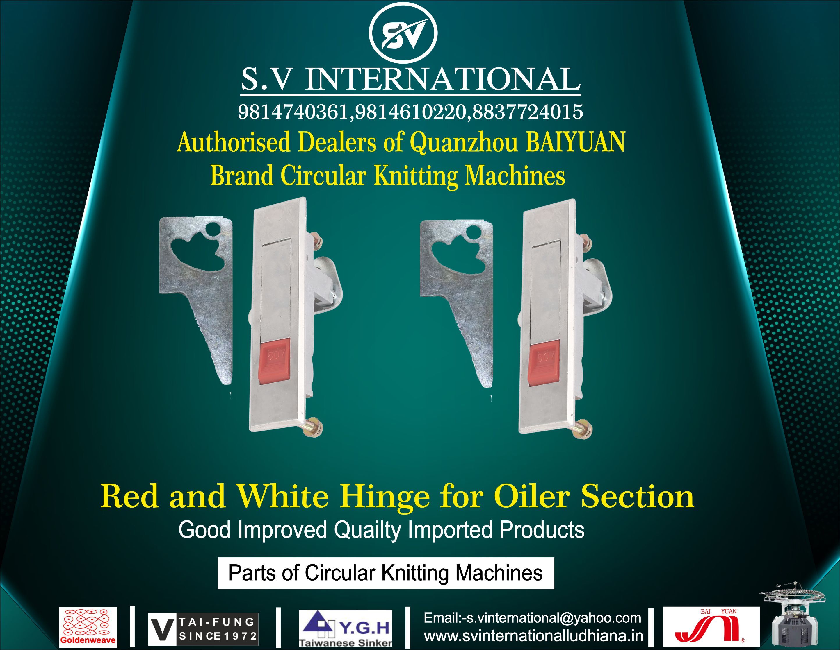 Red and White Hinge For Oiler Section