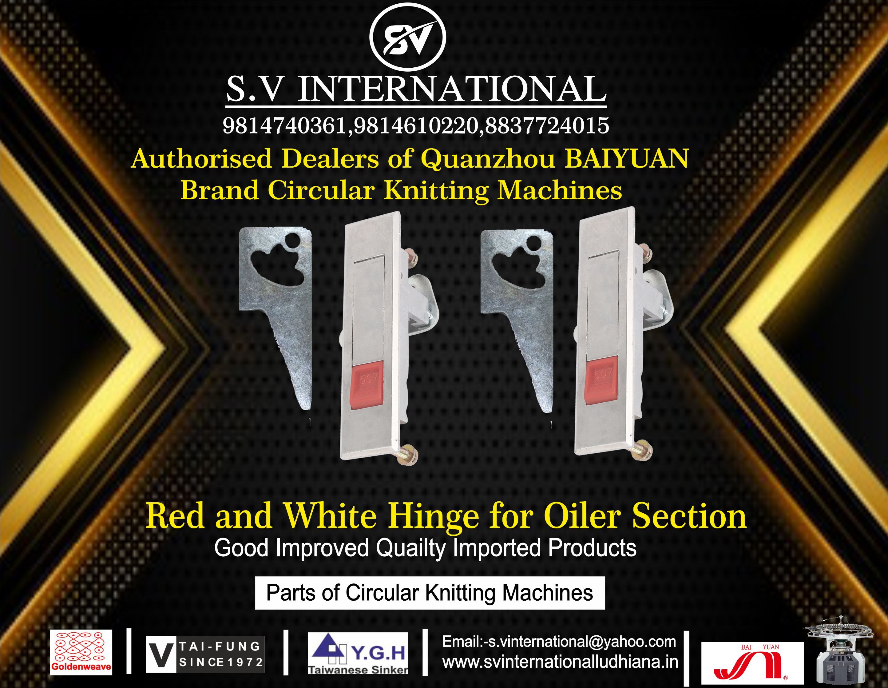 Red and White Hinge For Oiler Section