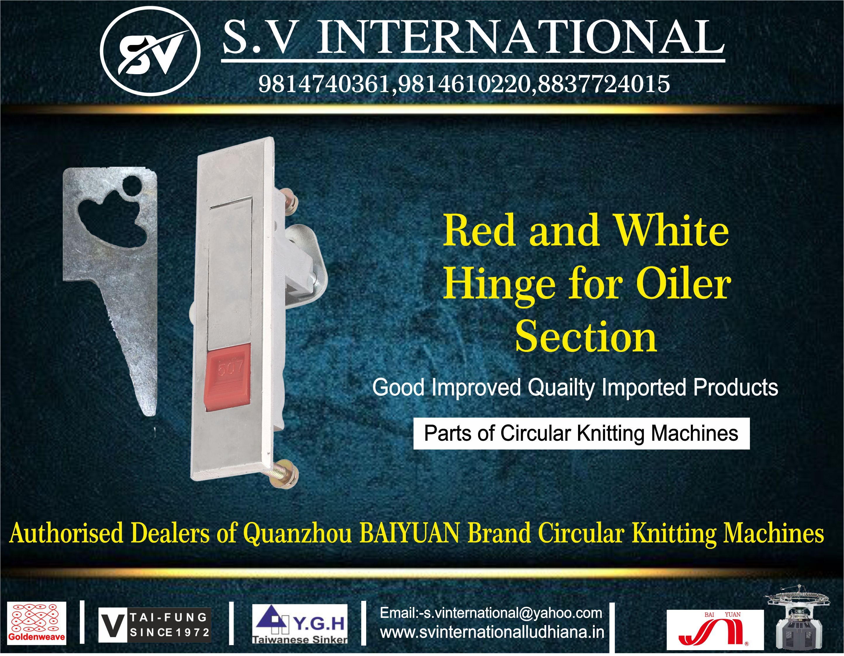 Red and White Hinge For Oiler Section