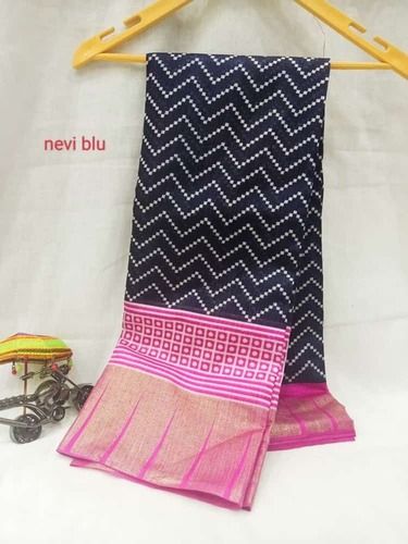 Margi Navy Blue Cotton Saree