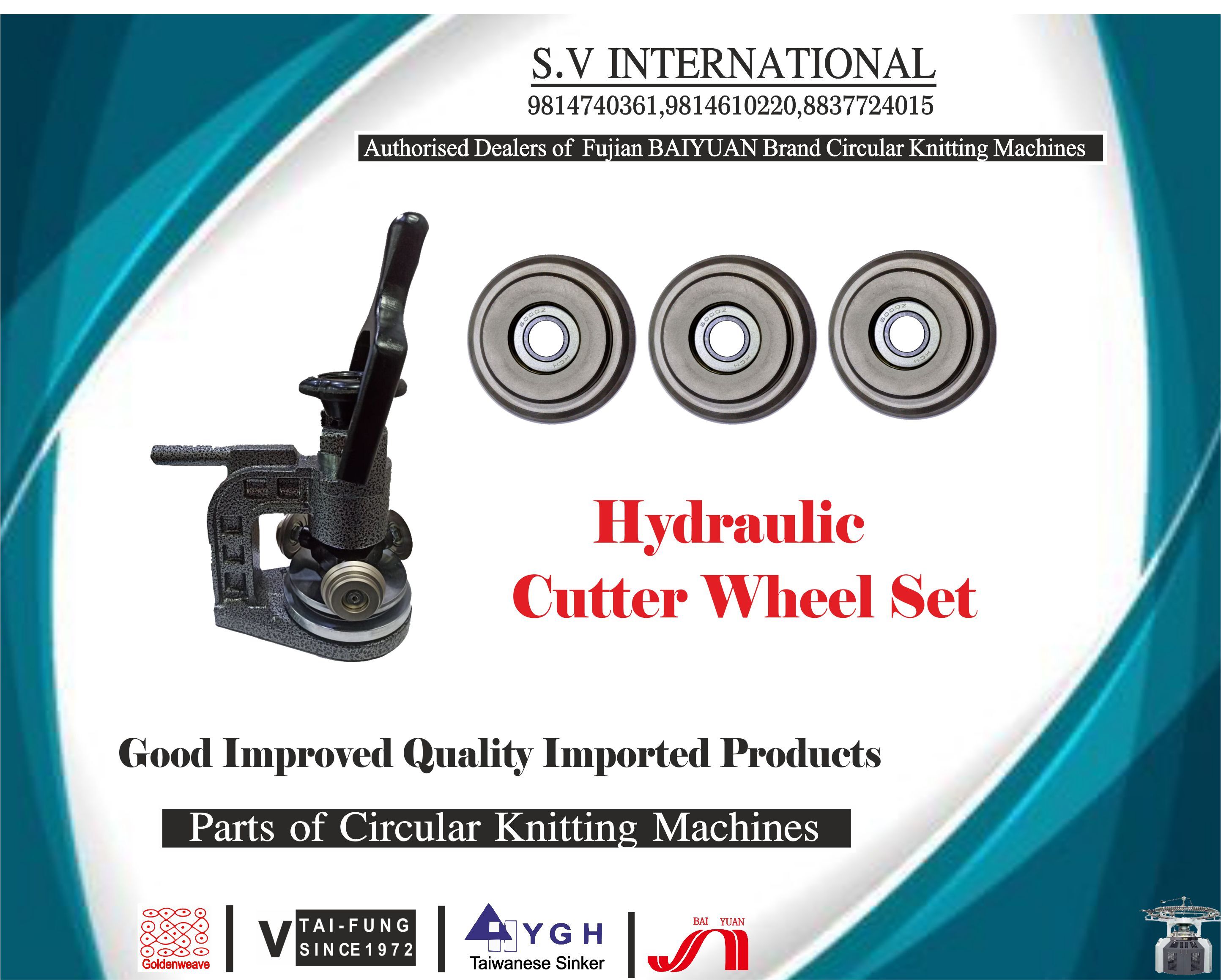 Hydraulic Cutter Wheel Set used in Hydraulic Gsm cutters for precise Cutting of GSM fabrics
