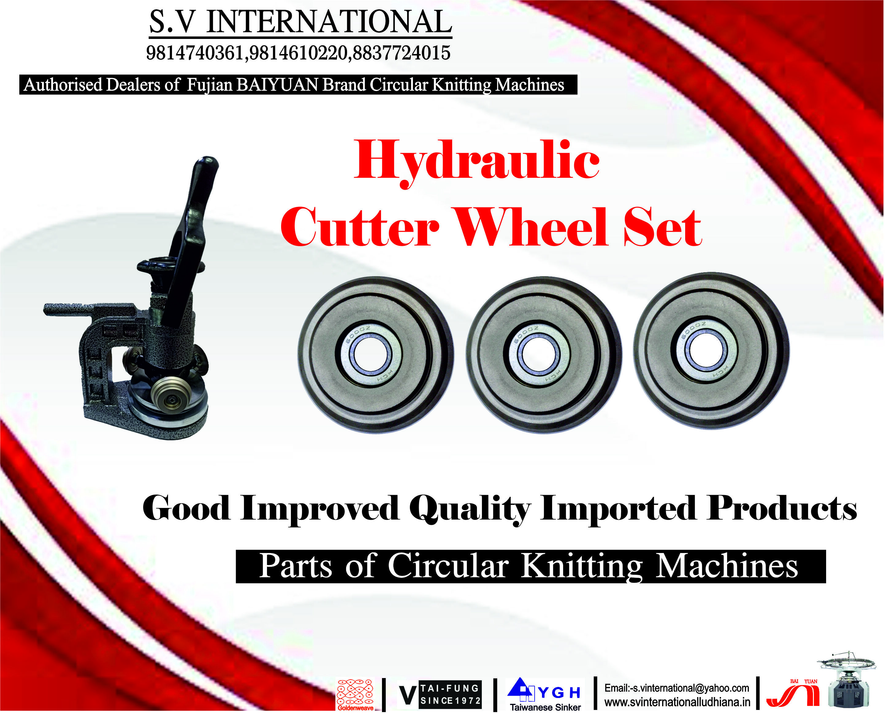 Hydraulic Cutter Wheel Set used in Hydraulic Gsm cutters for precise Cutting of GSM fabrics