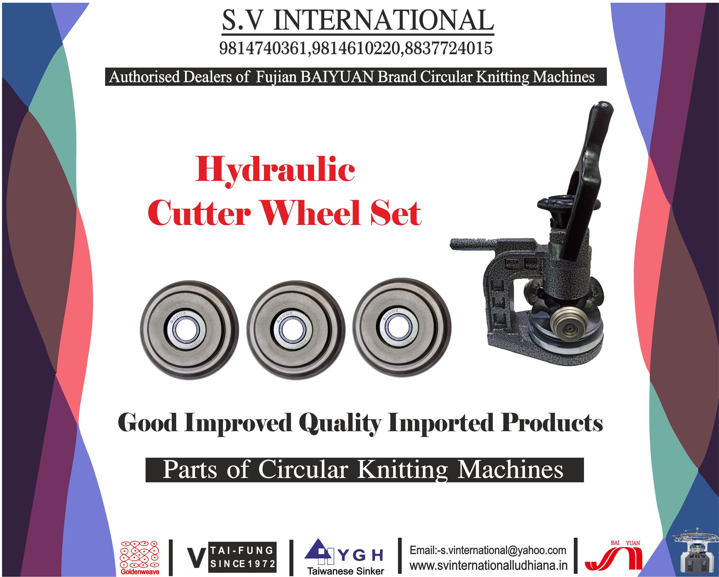 Hydraulic Cutter Wheel Set used in Hydraulic Gsm cutters for precise Cutting of GSM fabrics