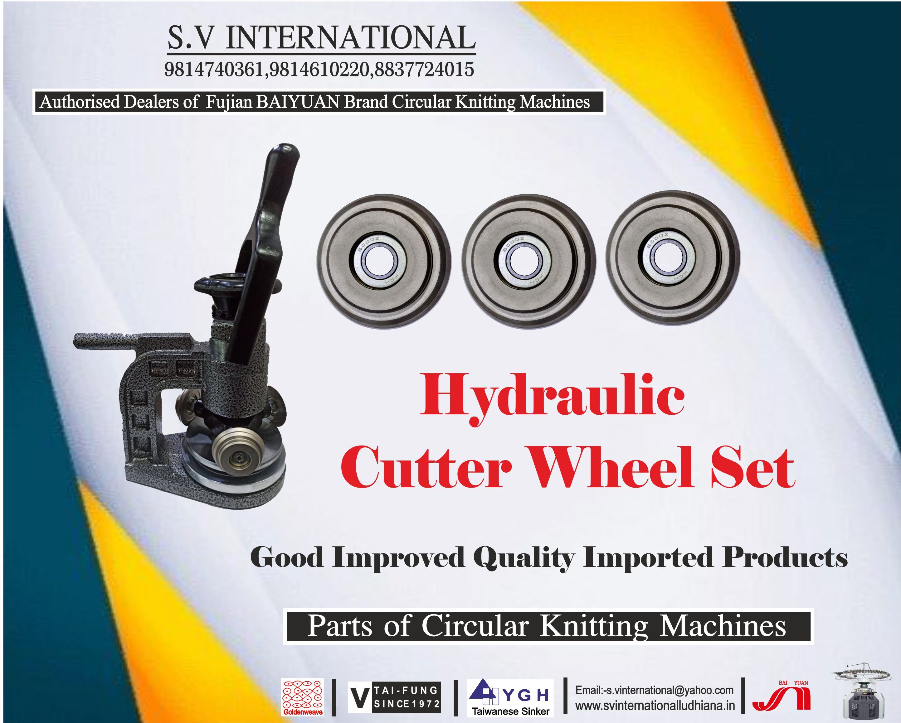 Hydraulic Cutter Wheel Set used in Hydraulic Gsm cutters for precise Cutting of GSM fabrics