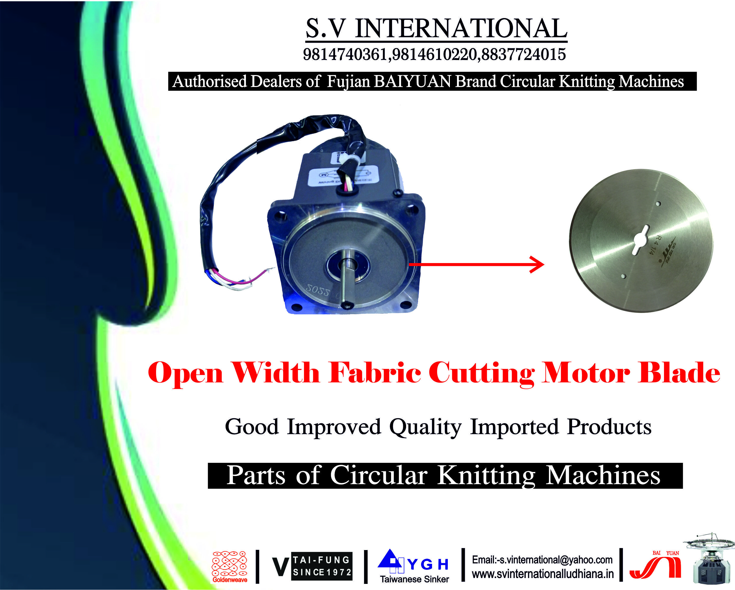 Open Width Fabric Cutting Motor Blade