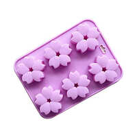 6 Cavity Silicone Cake Mould - 17x23x2.5 Cm | Pink Color, Ideal For Moulding & Shaping Delicate Cakes And Pastries