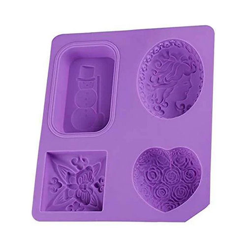 Purple 4 Cavity Silicone Soap Mould