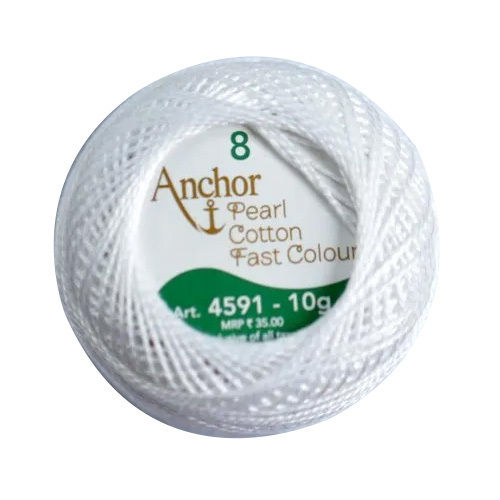 White Pearl Cotton Embroidery Thread